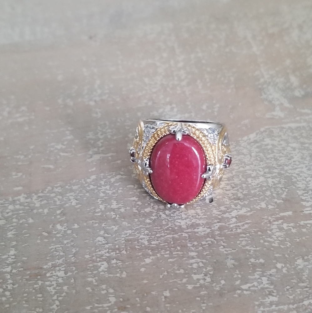 Red Jasper And Ruby Ring - image 5